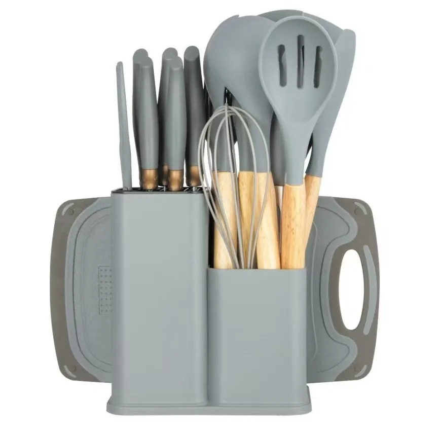 19-Piece Silicone Kitchen Utensil Set - Spatulas, Spoons, Scrapers, Cutting Board - Heat Resistant Cooking Tools with Storage Container - Perfect for Home Chefs thumbnail 2
