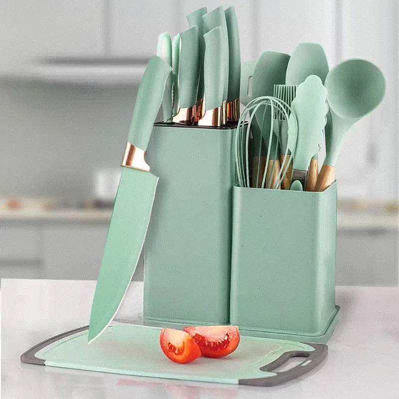 19-Piece Silicone Kitchen Utensil Set - Spatulas, Spoons, Scrapers, Cutting Board - Heat Resistant Cooking Tools with Storage Container - Perfect for Home Chefs thumbnail 9