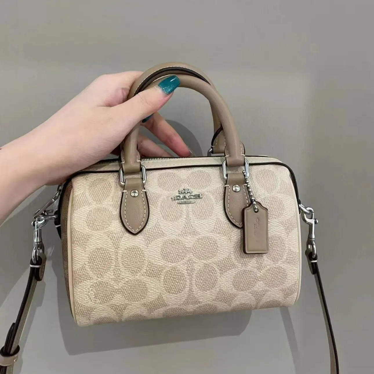 Vintage Floral Mini Boston Bag for Women - Fashion Single Shoulder Crossbody Handbag Classic Pillow Design Elegant Purse thumbnail 1
