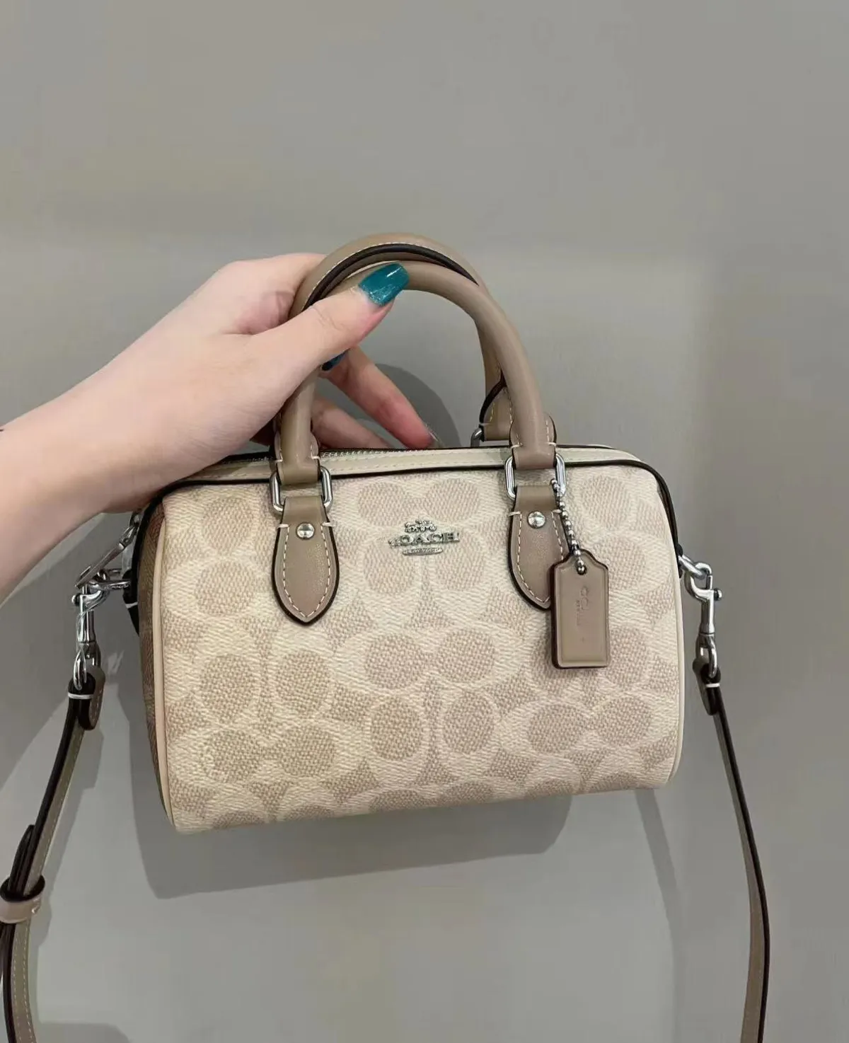 Vintage Floral Mini Boston Bag for Women - Fashion Single Shoulder Crossbody Handbag Classic Pillow Design Elegant Purse showcase 2
