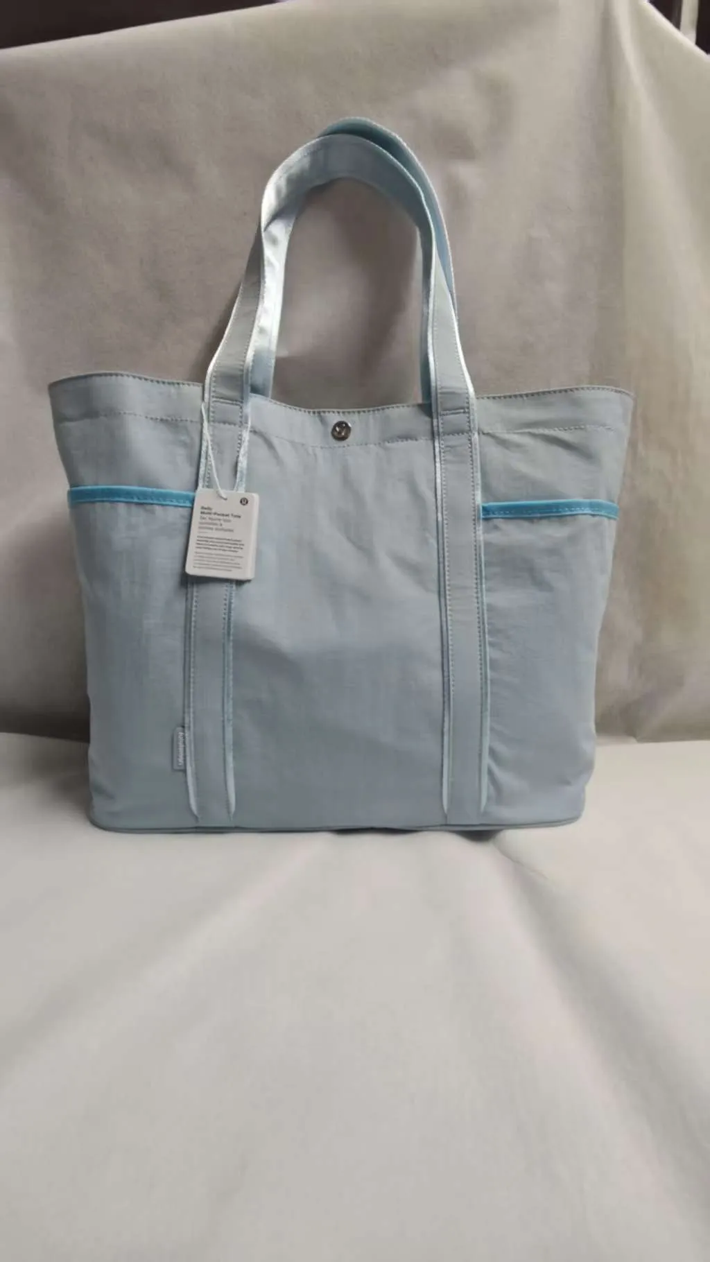 Women's Large Canvas Tote Bag with Multiple Pockets - Waterproof 20L Yoga Handbag for Daily Use, Travel, and Gym thumbnail 8