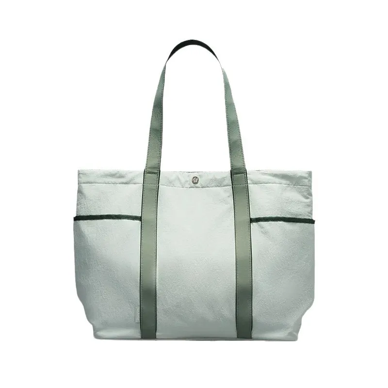 Women's Large Canvas Tote Bag with Multiple Pockets - Waterproof 20L Yoga Handbag for Daily Use, Travel, and Gym thumbnail 5