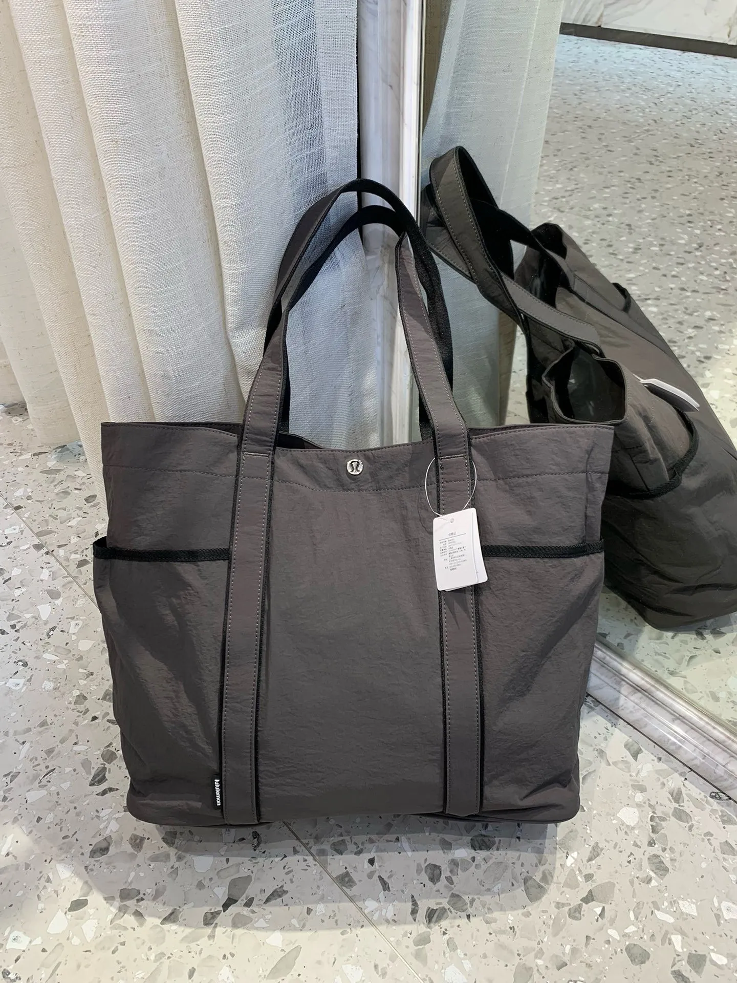 Women's Large Canvas Tote Bag with Multiple Pockets - Waterproof 20L Yoga Handbag for Daily Use, Travel, and Gym thumbnail 9