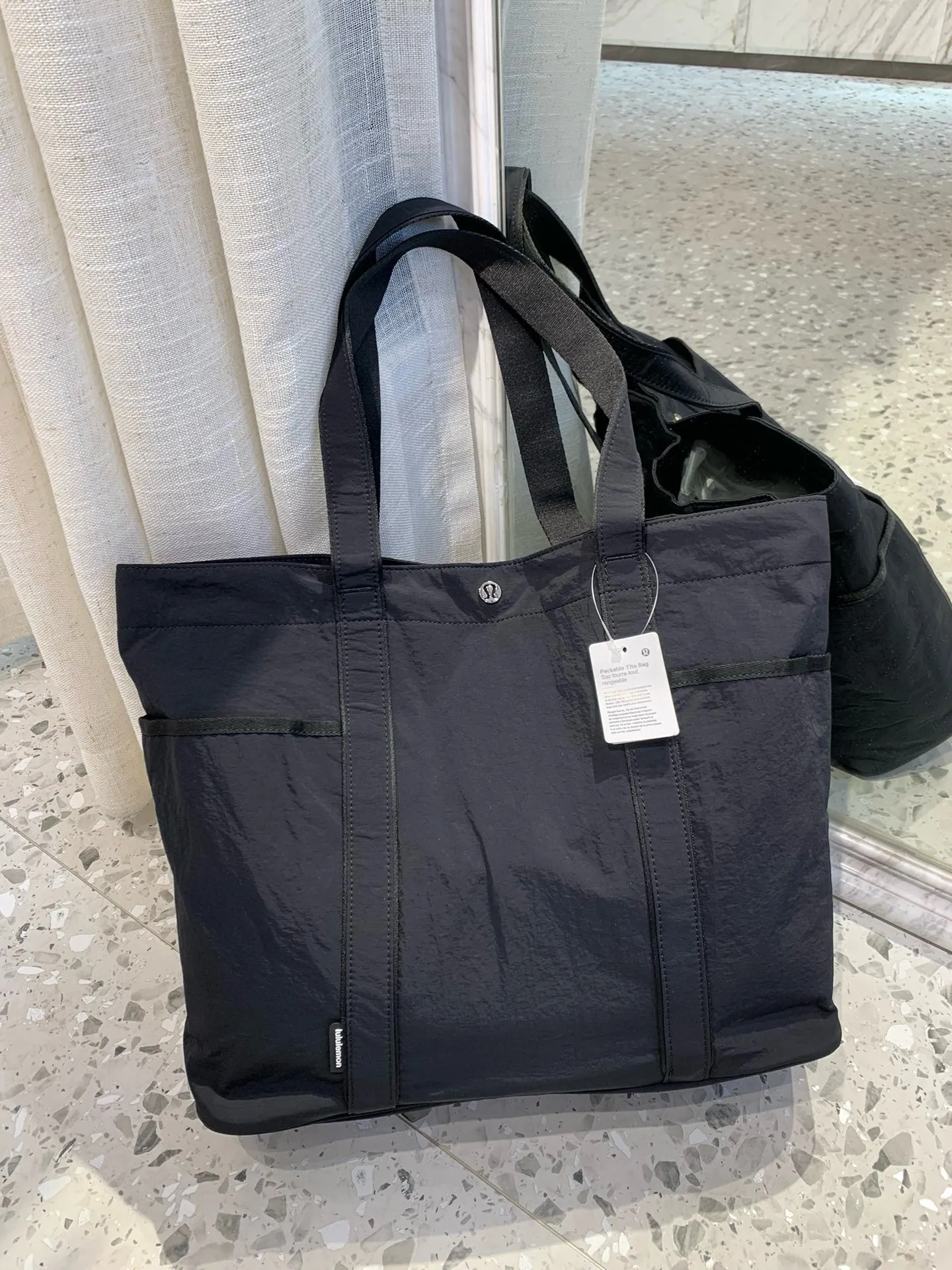 Women's Large Canvas Tote Bag with Multiple Pockets - Waterproof 20L Yoga Handbag for Daily Use, Travel, and Gym thumbnail 7