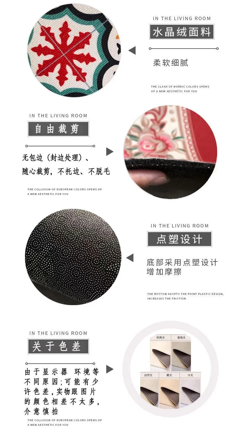 Large Area Living Room Carpet Cuttable Sofa Coffee Table Blanket High-End Full-Cover Study Bedroom Entrance Door Mat Rug showcase 3