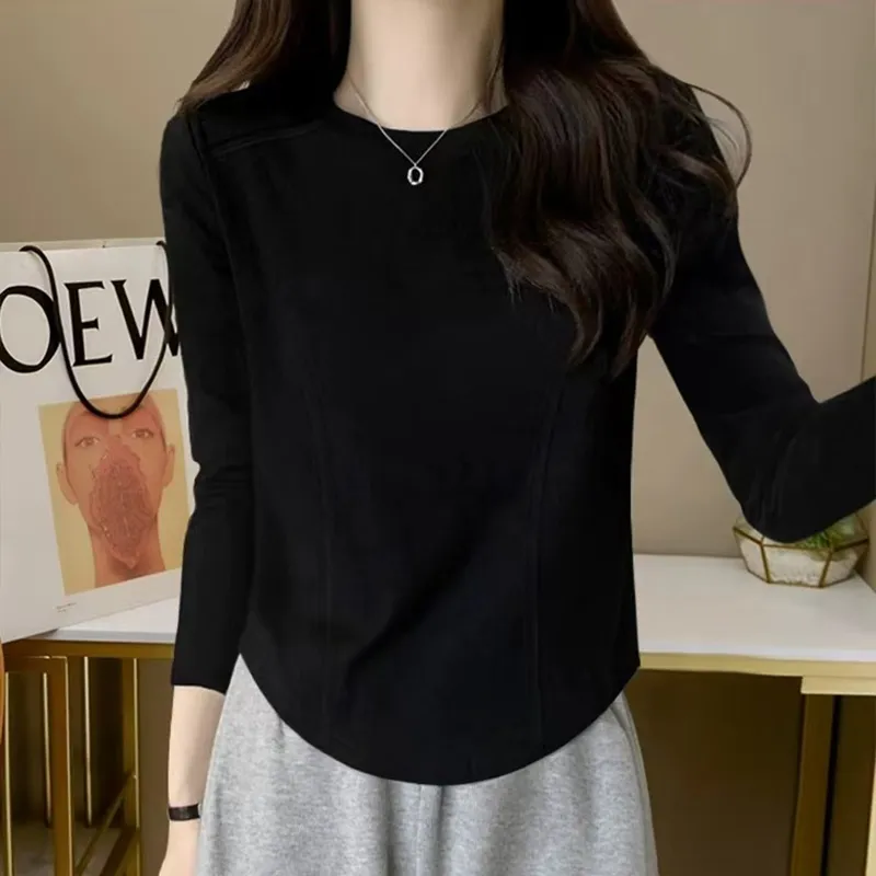 Men's Slim Fit Long Sleeve T-Shirt - Stylish Cotton Blend Casual Top for Autumn/Winter - Trendy Design, Versatile Inner Wear thumbnail 2