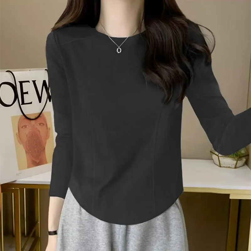 Men's Slim Fit Long Sleeve T-Shirt - Stylish Cotton Blend Casual Top for Autumn/Winter - Trendy Design, Versatile Inner Wear thumbnail 3