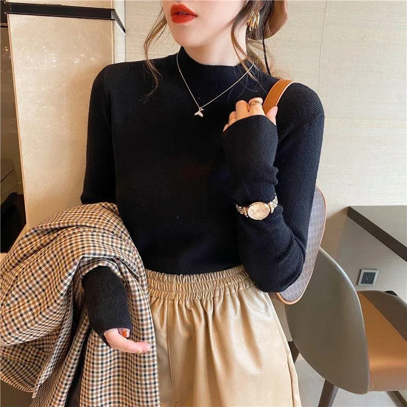 Women's Turtleneck Knit Sweater Long Sleeve Slim Fit Pullover Top | Elegant Autumn Winter Knitwear | Ladies Fashion Clothing for Ghana thumbnail 4