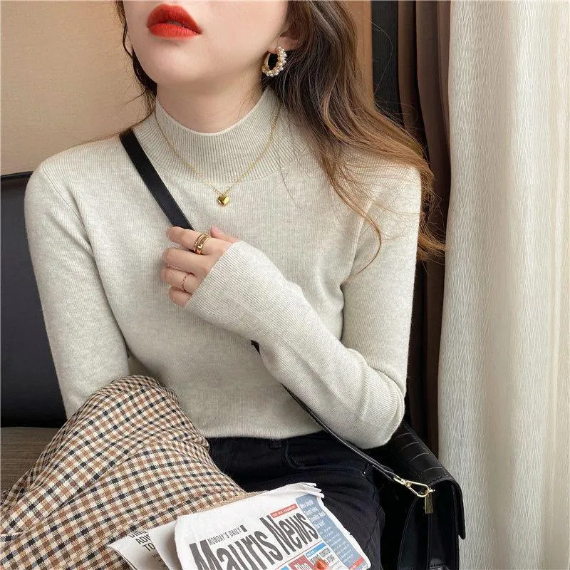 Women's Turtleneck Knit Sweater Long Sleeve Slim Fit Pullover Top | Elegant Autumn Winter Knitwear | Ladies Fashion Clothing for Ghana thumbnail 1
