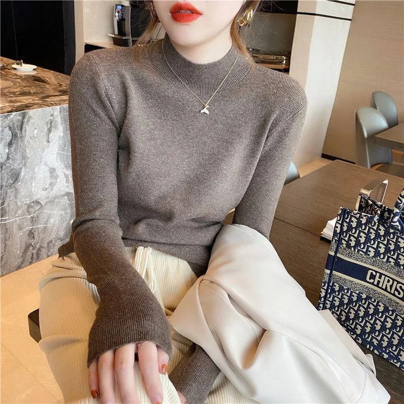 Women's Turtleneck Knit Sweater Long Sleeve Slim Fit Pullover Top | Elegant Autumn Winter Knitwear | Ladies Fashion Clothing for Ghana thumbnail 7