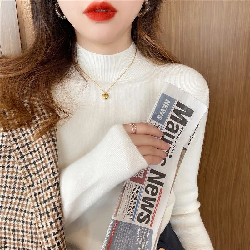 Women's Turtleneck Knit Sweater Long Sleeve Slim Fit Pullover Top | Elegant Autumn Winter Knitwear | Ladies Fashion Clothing for Ghana showcase 4