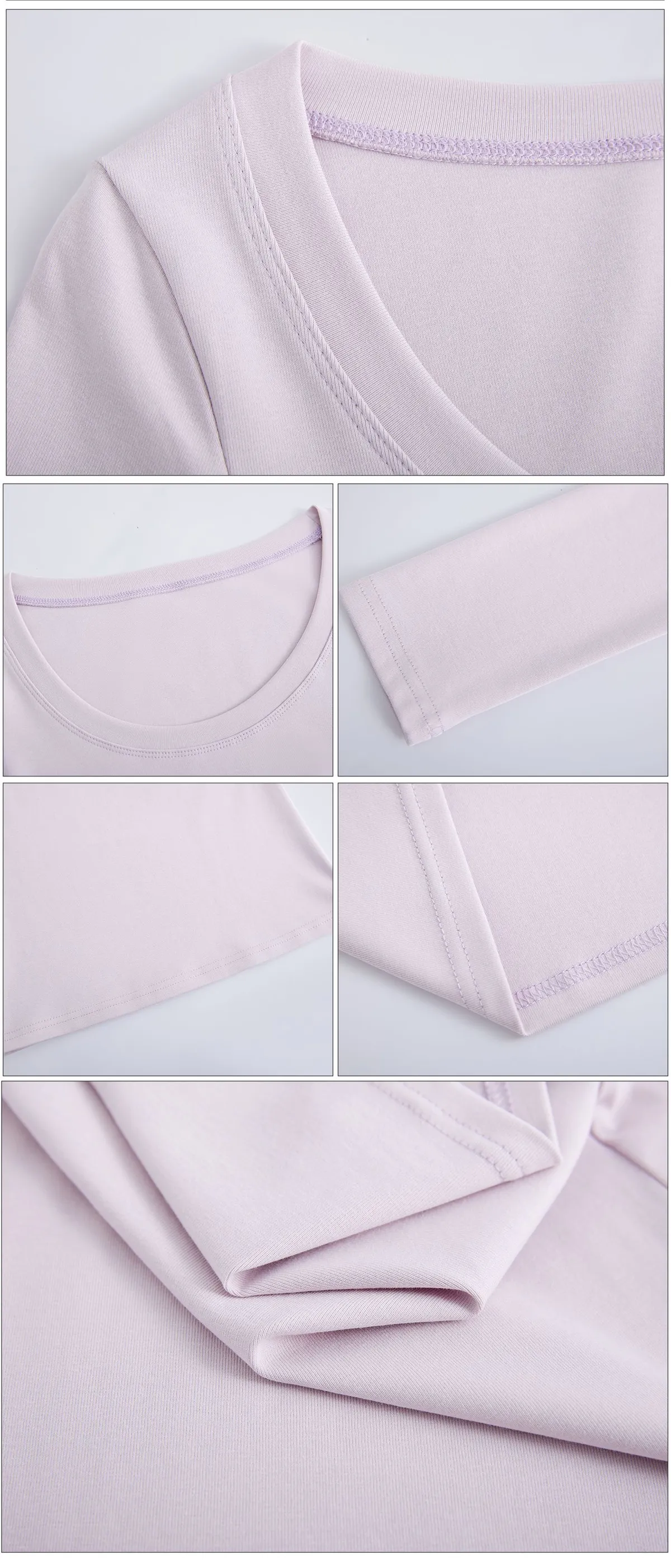 Women's Combed Cotton Long Sleeve T-Shirt - U-Neck Slim Fit Versatile Top for Autumn, Simple Solid Color Undershirt showcase 4