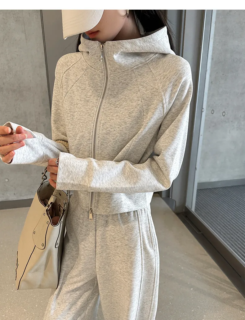 Women's Two-Piece Sportswear Set: Spring/Fall Draped Wide-Leg Sweatpants & Casual Sweatshirt - Fashionable Winter Outerwear Tracksuit for Ladies showcase 20