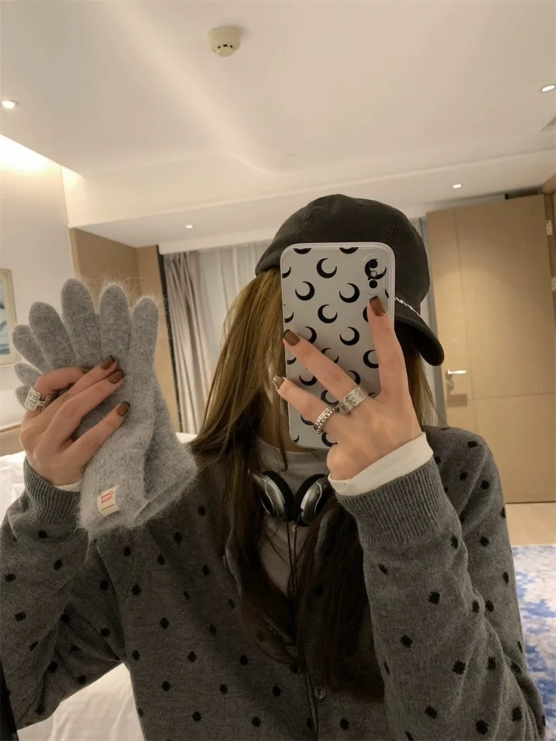 Women's Korean Style Polka Dot Knitted Cardigan Jacket - Soft, Versatile Autumn Winter Fashion Sweater Top showcase 18