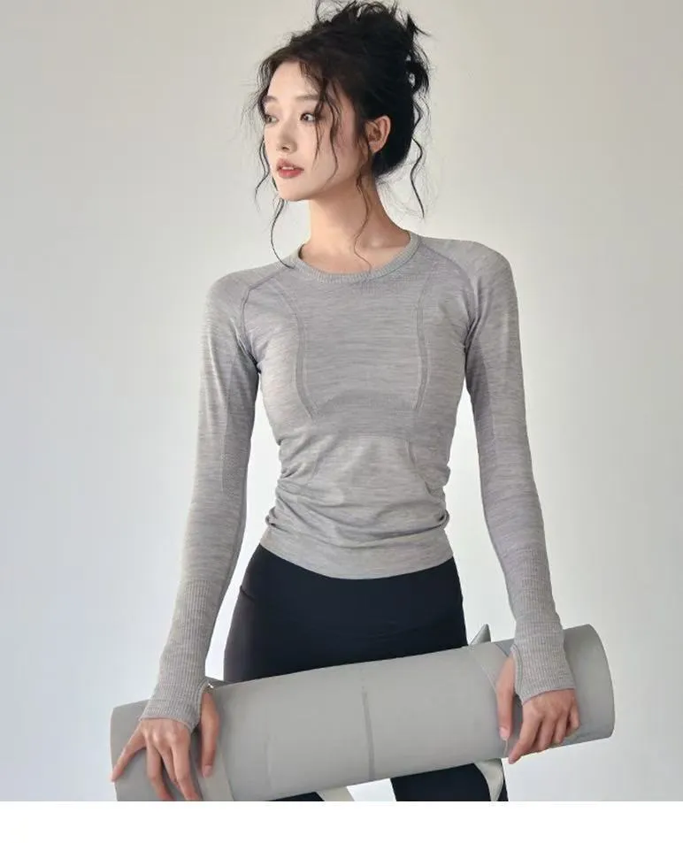 Women's Long Sleeve Quick-Dry Sports Top - Pilates, Yoga, Running, Fitness Training - Autumn/Winter Activewear - Comfortable and Breathable thumbnail 7