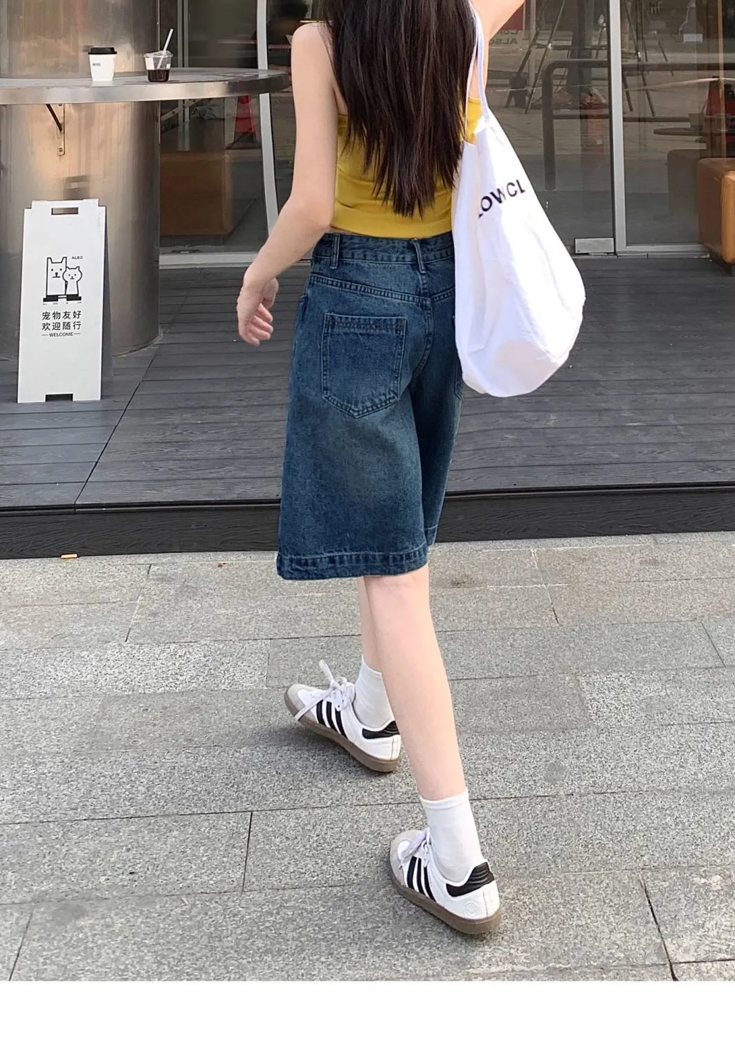 Women's Vintage Blue Denim Shorts - 2025 Summer Fashion, High Waist, Slimming, Loose Fit, Wide Leg, Knee Length, Trendy Jeans Pants showcase 6