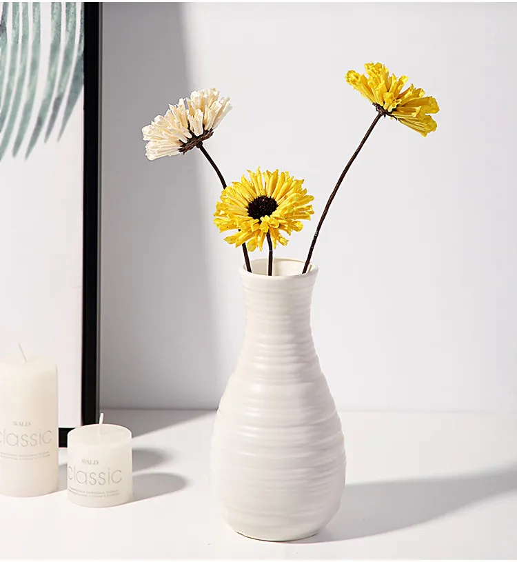 Nordic Style Plastic Vase - Modern Home Decor, Living Room Decoration, Drop-Resistant, Creative, Simple, Fresh Flower Vase for Table Centerpiece showcase 10