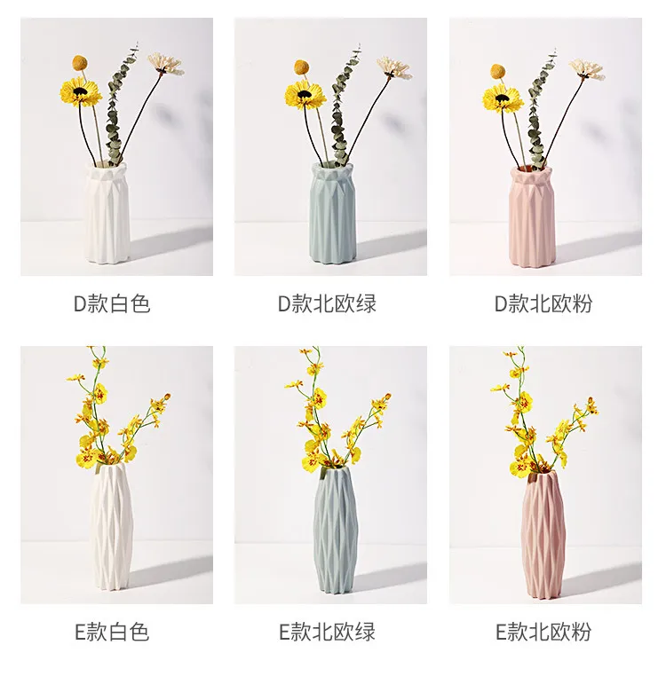Nordic Style Plastic Vase - Modern Home Decor, Living Room Decoration, Drop-Resistant, Creative, Simple, Fresh Flower Vase for Table Centerpiece showcase 6