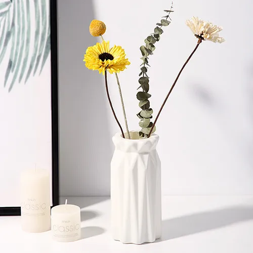 Nordic Style Plastic Vase - Modern Home Decor, Living Room Decoration, Drop-Resistant, Creative, Simple, Fresh Flower Vase for Table Centerpiece thumbnail 9
