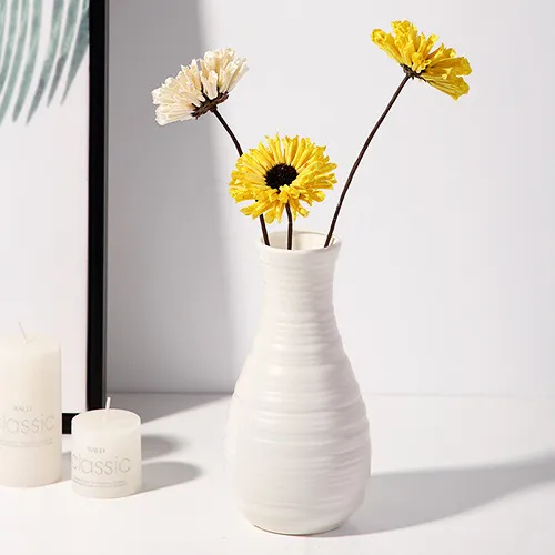 Nordic Style Plastic Vase - Modern Home Decor, Living Room Decoration, Drop-Resistant, Creative, Simple, Fresh Flower Vase for Table Centerpiece thumbnail 7