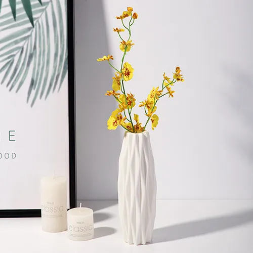 Nordic Style Plastic Vase - Modern Home Decor, Living Room Decoration, Drop-Resistant, Creative, Simple, Fresh Flower Vase for Table Centerpiece thumbnail 10