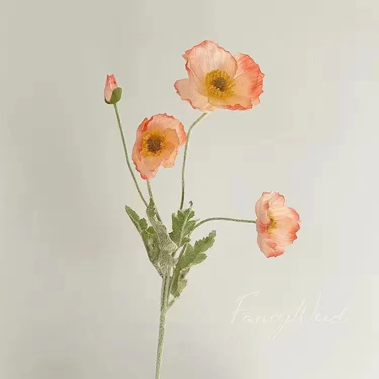 Artificial Poppy Flowers for Home Wedding Decoration - Realistic Silk Poppies, Photography Props, Net Red Style, Floral Arrangement thumbnail 9