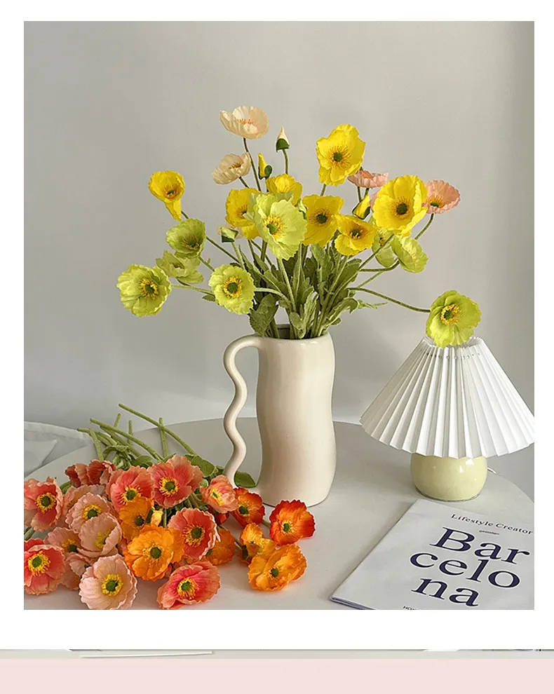 Artificial Poppy Flowers for Home Wedding Decoration - Realistic Silk Poppies, Photography Props, Net Red Style, Floral Arrangement showcase 13