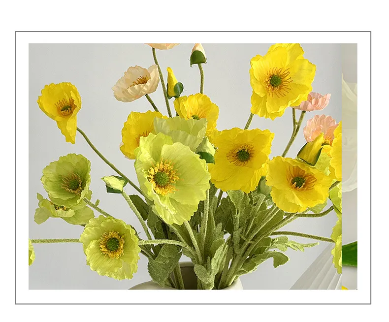 Artificial Poppy Flowers for Home Wedding Decoration - Realistic Silk Poppies, Photography Props, Net Red Style, Floral Arrangement showcase 8