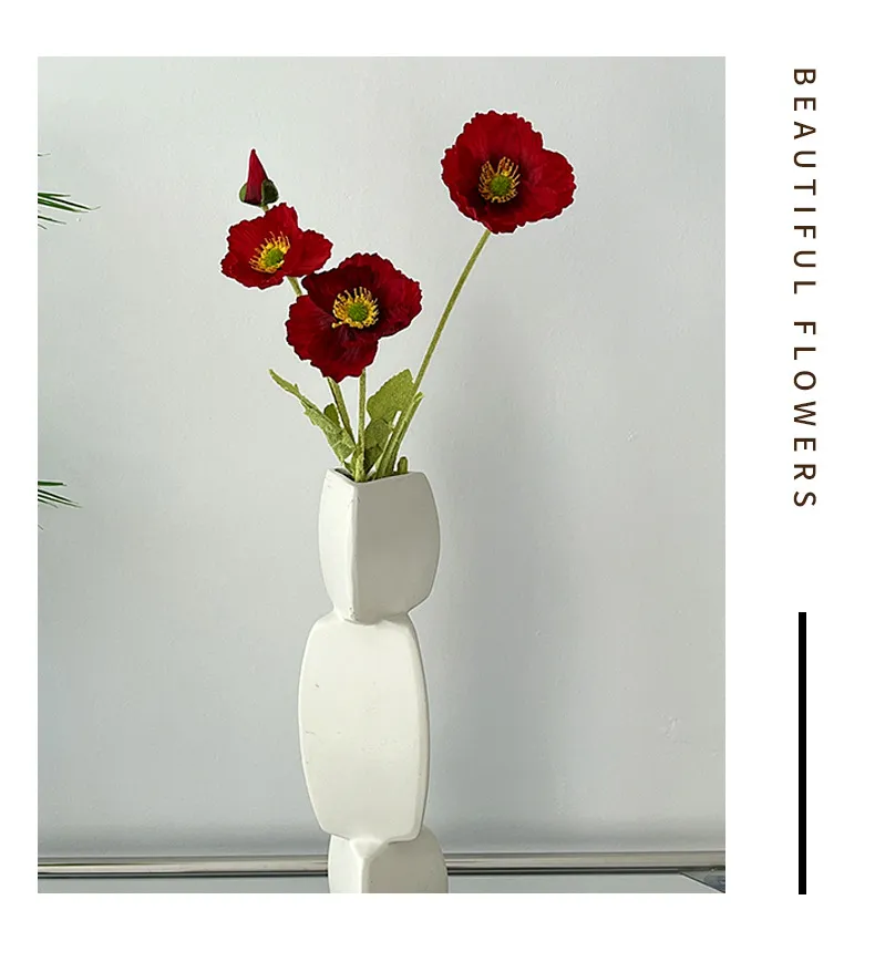 Artificial Poppy Flowers for Home Wedding Decoration - Realistic Silk Poppies, Photography Props, Net Red Style, Floral Arrangement showcase 12