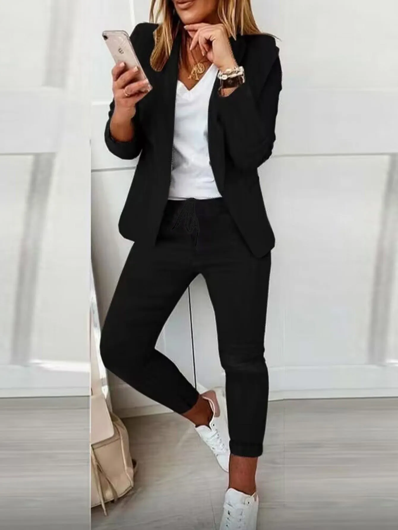 Women's Casual Fashion Suit Set 2023 - Trendy Two-Piece Outfit for Ladies, Perfect for Everyday Wear and Special Occasions thumbnail 6