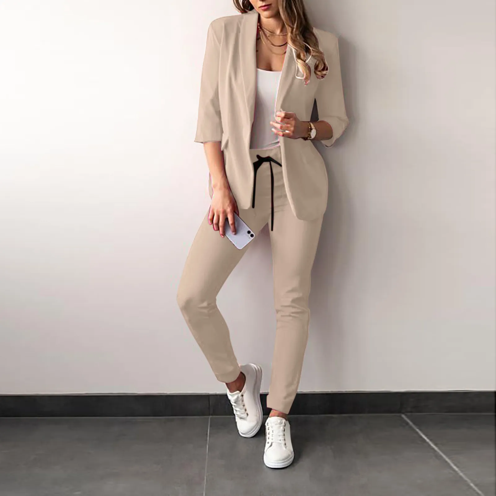 Women's Casual Fashion Suit Set 2023 - Trendy Two-Piece Outfit for Ladies, Perfect for Everyday Wear and Special Occasions thumbnail 8