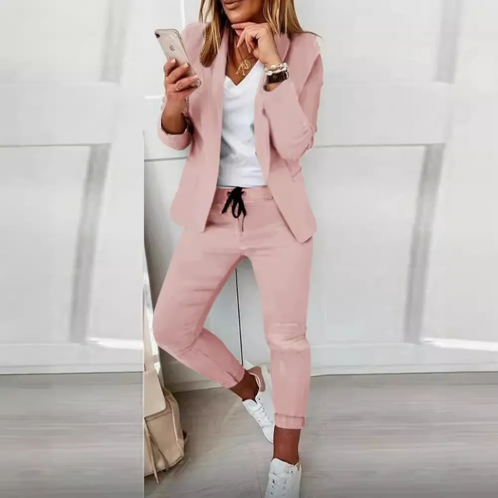 Women's Casual Fashion Suit Set 2023 - Trendy Two-Piece Outfit for Ladies, Perfect for Everyday Wear and Special Occasions thumbnail 4