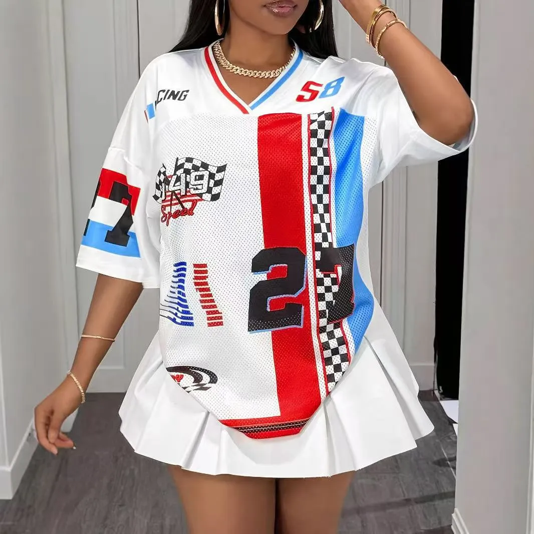 Women's Sexy Digital Print Loose Fit Short Sleeve T-Shirt Top - Trendy Summer Fashion 2025 thumbnail 8
