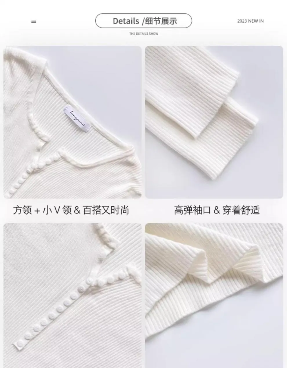 Women's Knitted Bottoming Shirt - Stylish Thin Gray Collar Top, Slim Fit Early Autumn Sweater 2025 - Casual Long Sleeve Pullover showcase 18