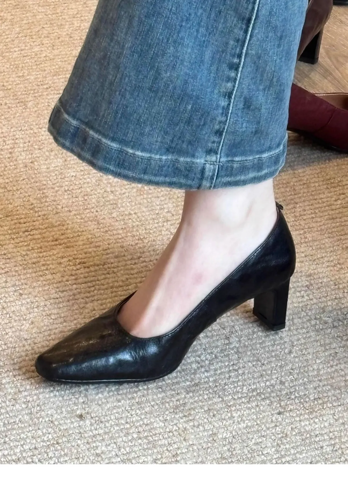 Women's Pleated Retro High Heels - Square Toe Chunky Heel Slip-On Leather Shoes for Professional Commuting & Formal Occasions showcase 8