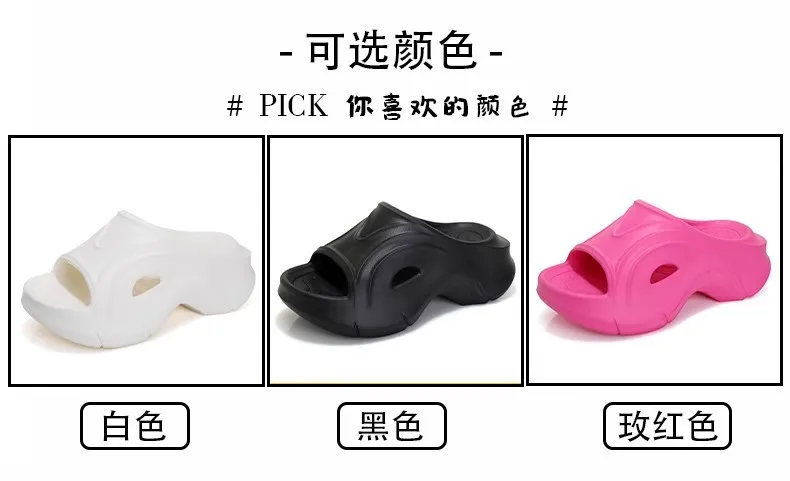 Women's Thick Sole Summer Sandals EVA Platform Height Increasing Anti-Slip Fashionable Home Slippers Student Style Soft Sole Beach Shoes showcase 3