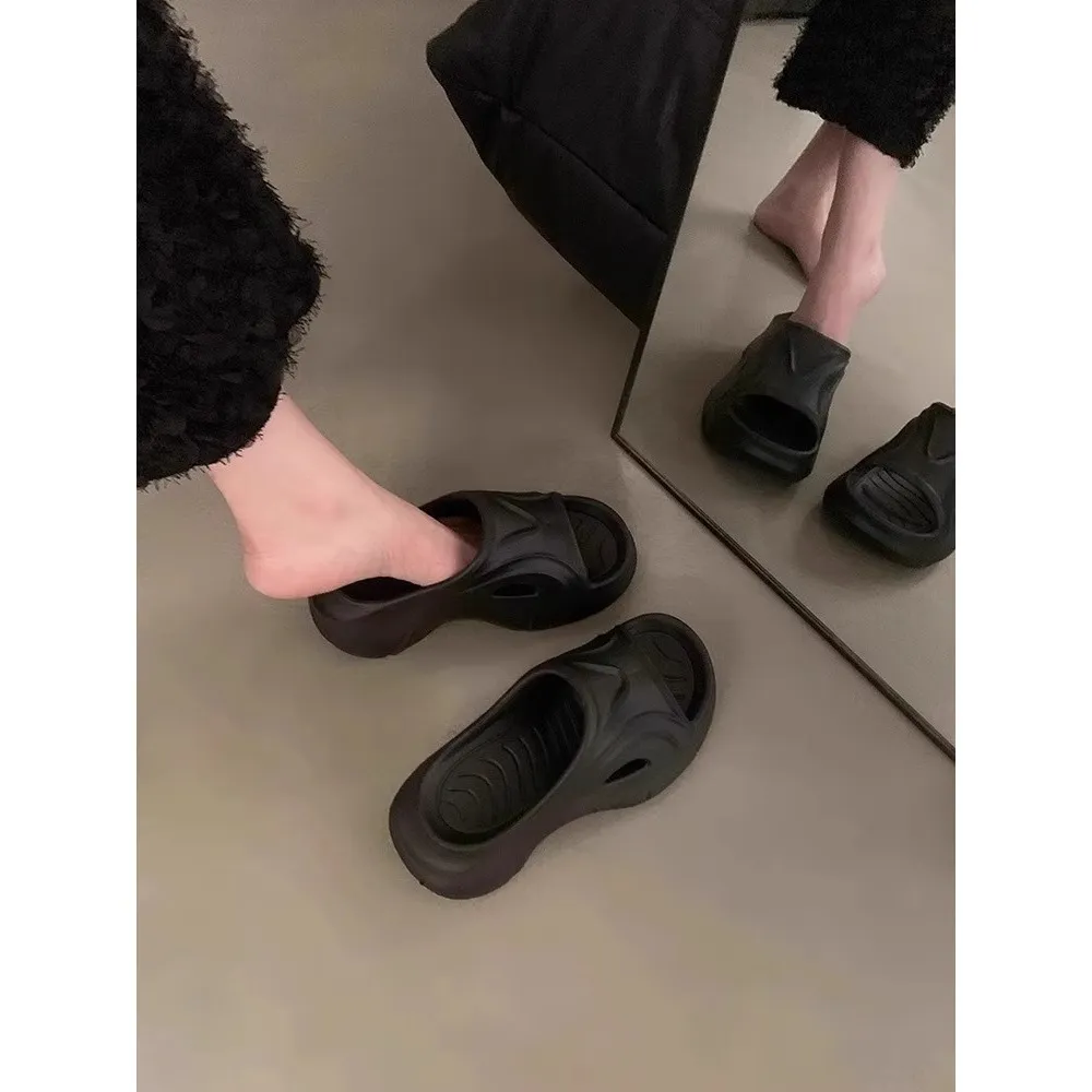 Women's Thick Sole Summer Sandals EVA Platform Height Increasing Anti-Slip Fashionable Home Slippers Student Style Soft Sole Beach Shoes thumbnail 2