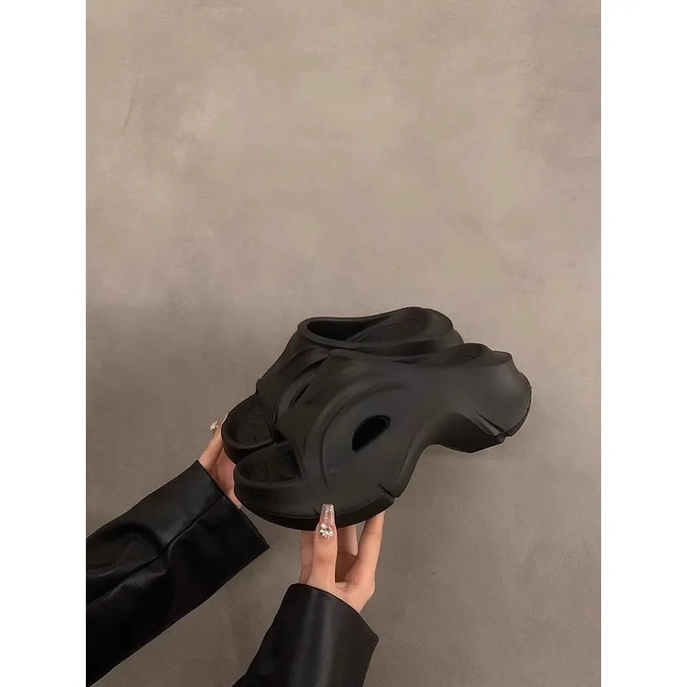 Women's Thick Sole Summer Sandals EVA Platform Height Increasing Anti-Slip Fashionable Home Slippers Student Style Soft Sole Beach Shoes thumbnail 4