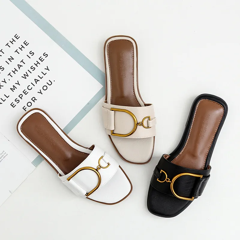 Women's Summer Fashion Slides Sandals - Chic, Comfortable, and Trendy Flat Shoes for Outdoor Wear - 2024 New Arrival thumbnail 1