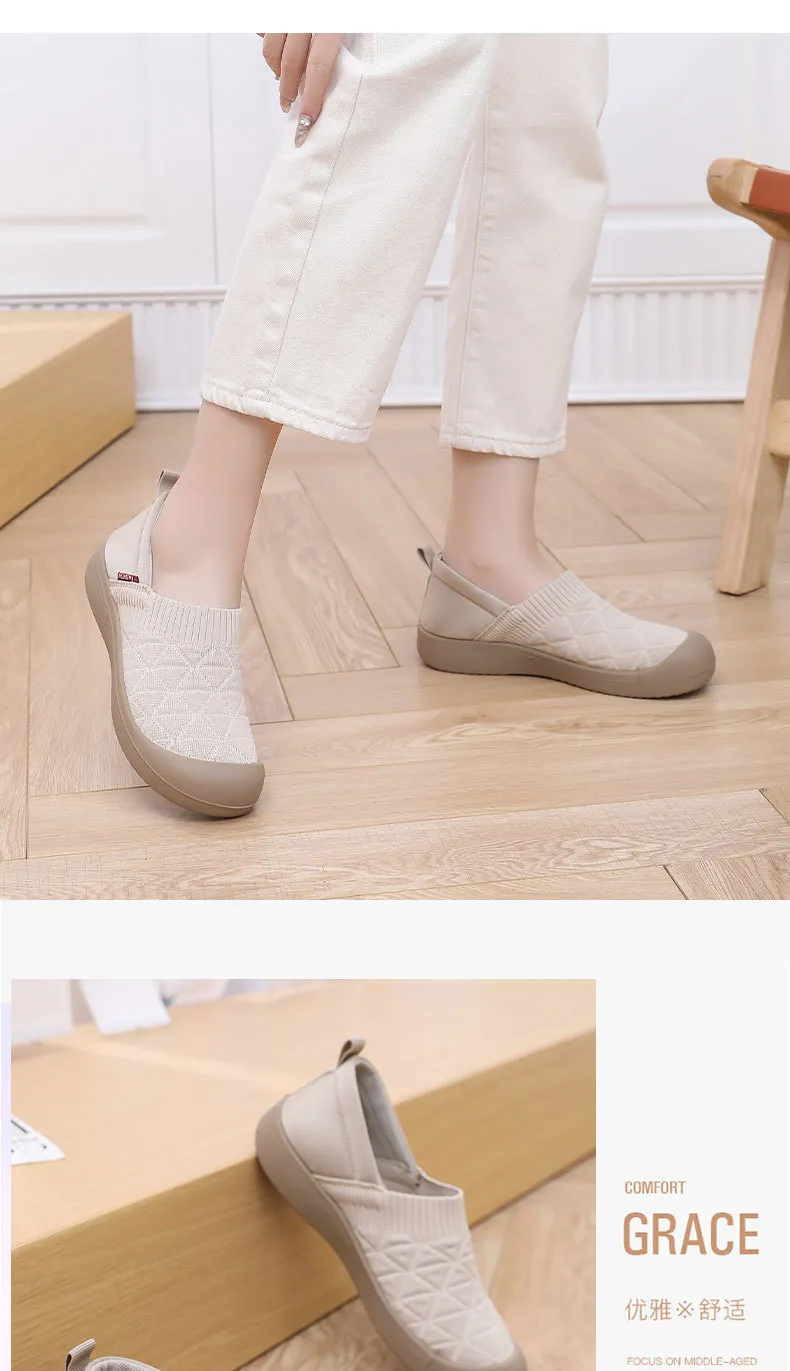 Women's Soft Sole Slip-On Shoes - Comfortable Lightweight Plaid Loafers for Moms, Non-Slip Work Shoes, Spring & Autumn Fashion showcase 16