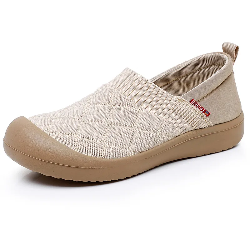 Women's Soft Sole Slip-On Shoes - Comfortable Lightweight Plaid Loafers for Moms, Non-Slip Work Shoes, Spring & Autumn Fashion thumbnail 5