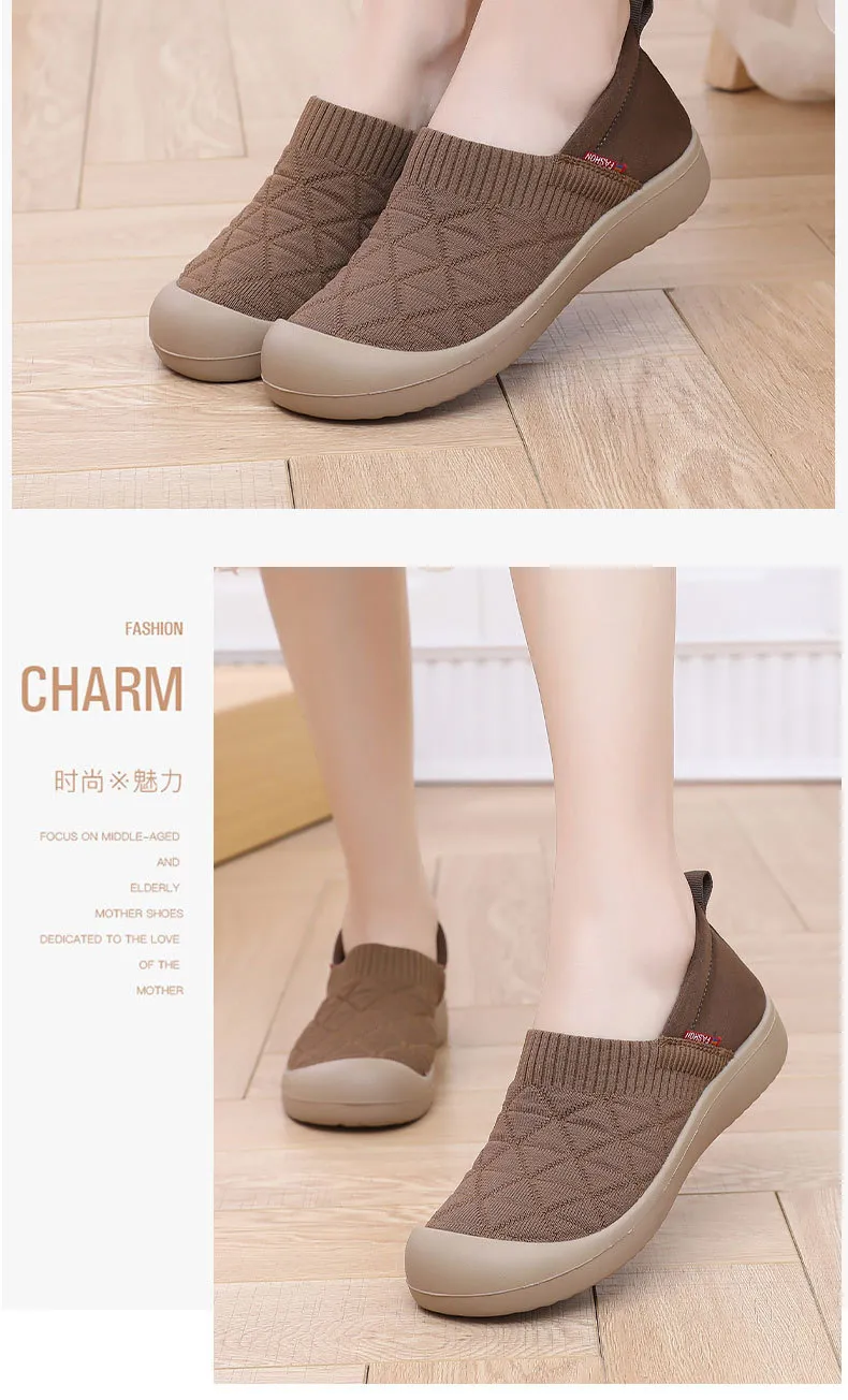 Women's Soft Sole Slip-On Shoes - Comfortable Lightweight Plaid Loafers for Moms, Non-Slip Work Shoes, Spring & Autumn Fashion showcase 11