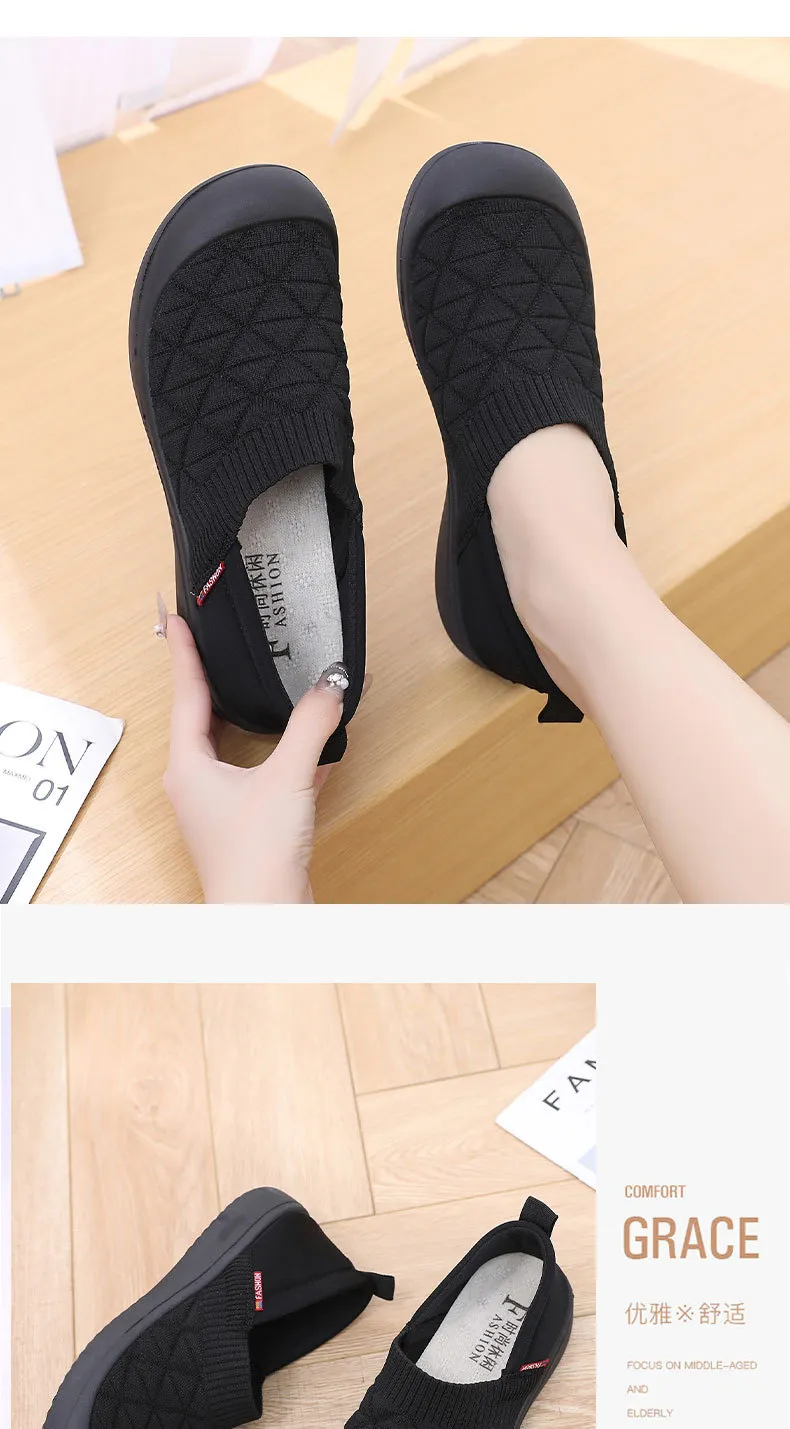 Women's Soft Sole Slip-On Shoes - Comfortable Lightweight Plaid Loafers for Moms, Non-Slip Work Shoes, Spring & Autumn Fashion showcase 20