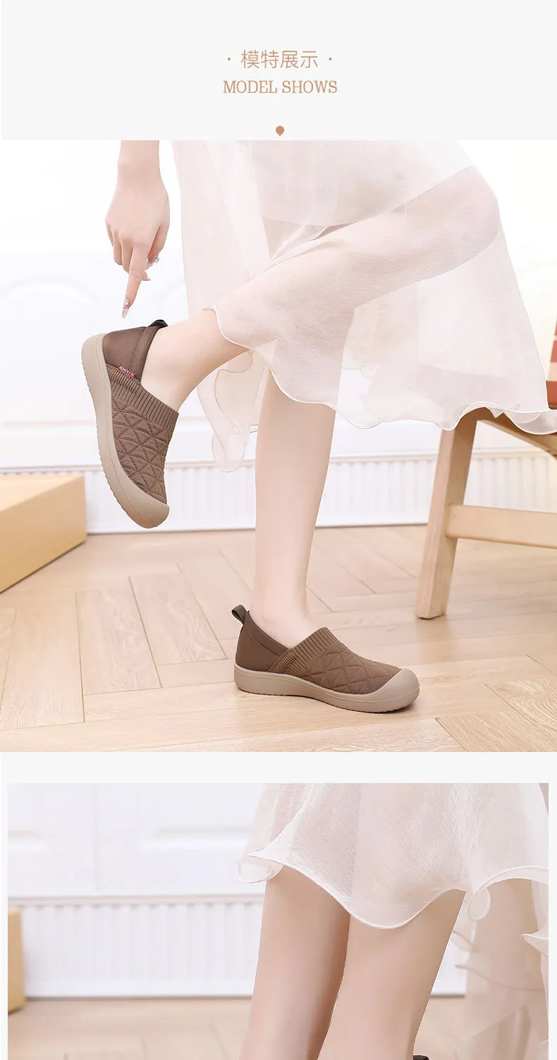 Women's Soft Sole Slip-On Shoes - Comfortable Lightweight Plaid Loafers for Moms, Non-Slip Work Shoes, Spring & Autumn Fashion showcase 10
