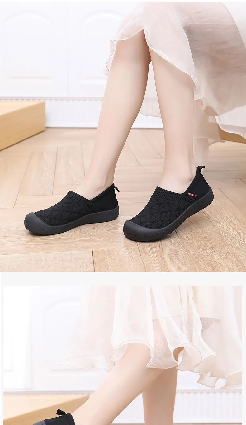 Women's Soft Sole Slip-On Shoes - Comfortable Lightweight Plaid Loafers for Moms, Non-Slip Work Shoes, Spring & Autumn Fashion showcase 18
