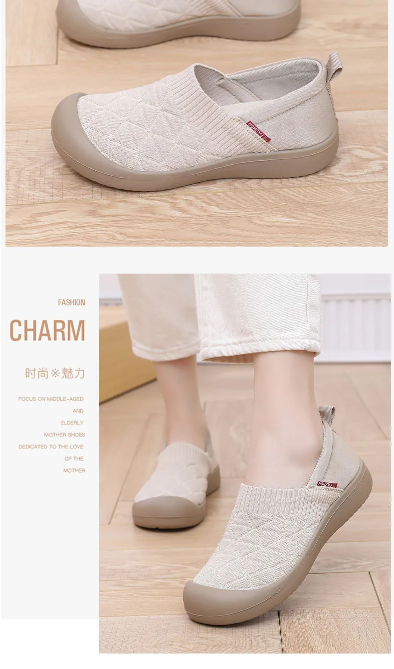 Women's Soft Sole Slip-On Shoes - Comfortable Lightweight Plaid Loafers for Moms, Non-Slip Work Shoes, Spring & Autumn Fashion showcase 15