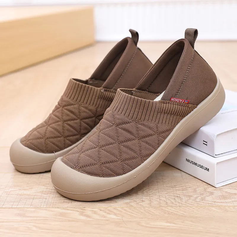 Women's Soft Sole Slip-On Shoes - Comfortable Lightweight Plaid Loafers for Moms, Non-Slip Work Shoes, Spring & Autumn Fashion thumbnail 7