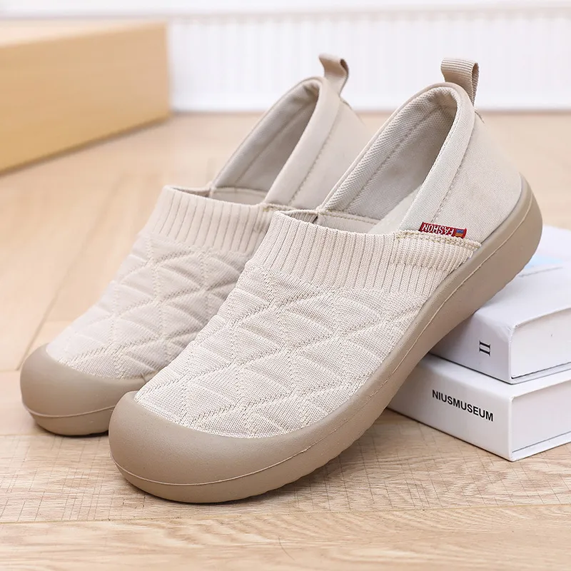 Women's Soft Sole Slip-On Shoes - Comfortable Lightweight Plaid Loafers for Moms, Non-Slip Work Shoes, Spring & Autumn Fashion thumbnail 8