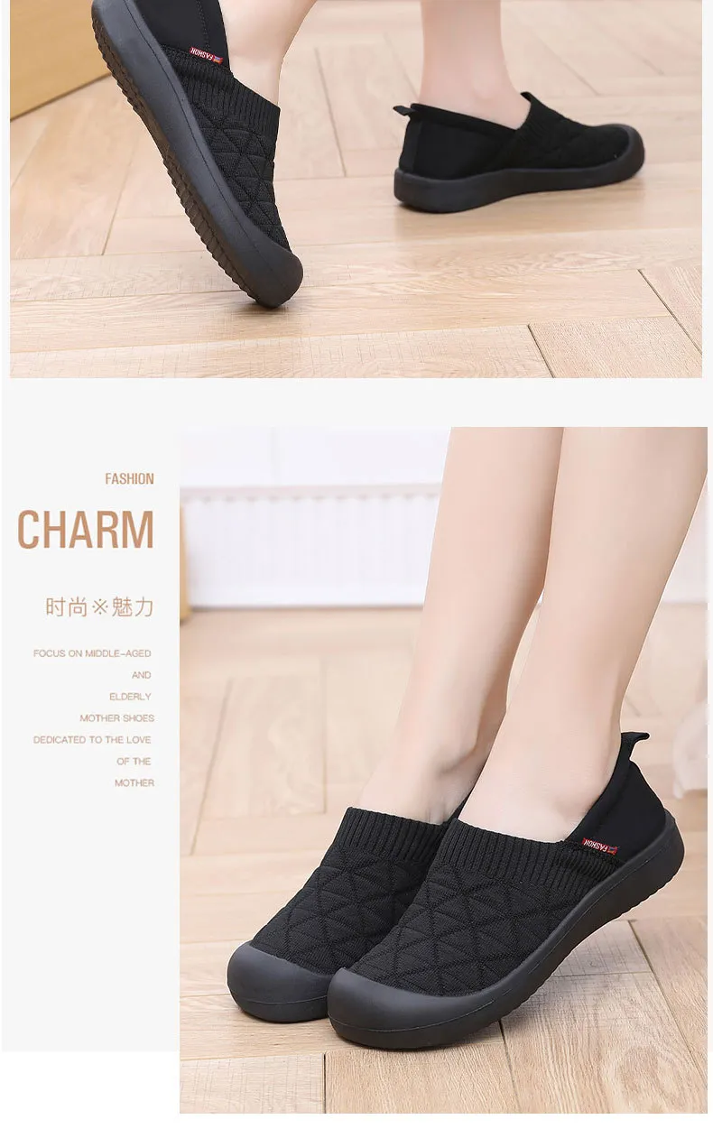 Women's Soft Sole Slip-On Shoes - Comfortable Lightweight Plaid Loafers for Moms, Non-Slip Work Shoes, Spring & Autumn Fashion showcase 19