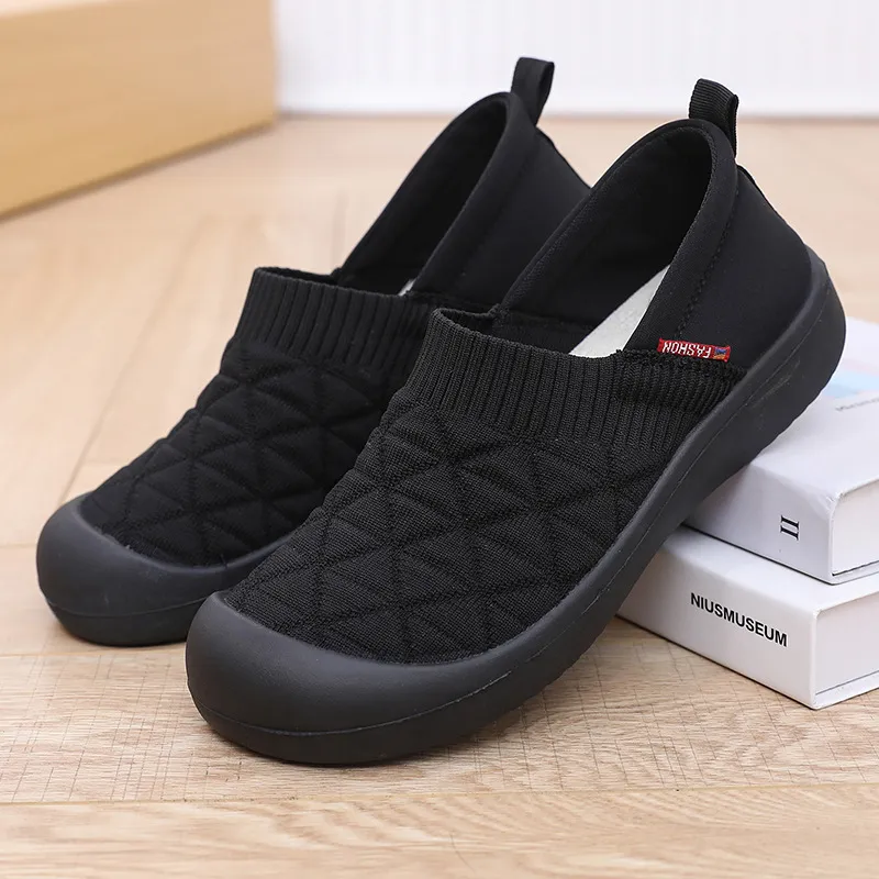 Women's Soft Sole Slip-On Shoes - Comfortable Lightweight Plaid Loafers for Moms, Non-Slip Work Shoes, Spring & Autumn Fashion thumbnail 9